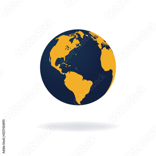 Vector design of a globe with a world map