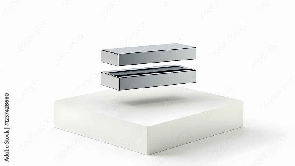 Chrome Metal Equality Symbol, Abstract, Minimalist, 3D Render, Design, White Cube, Balance, Concept, Modern, Icon Chrome Metal Equality Symbol, Abstract, Minimalist, 3D Render, Design, White Cube, Balance, Concept, Modern, Icon