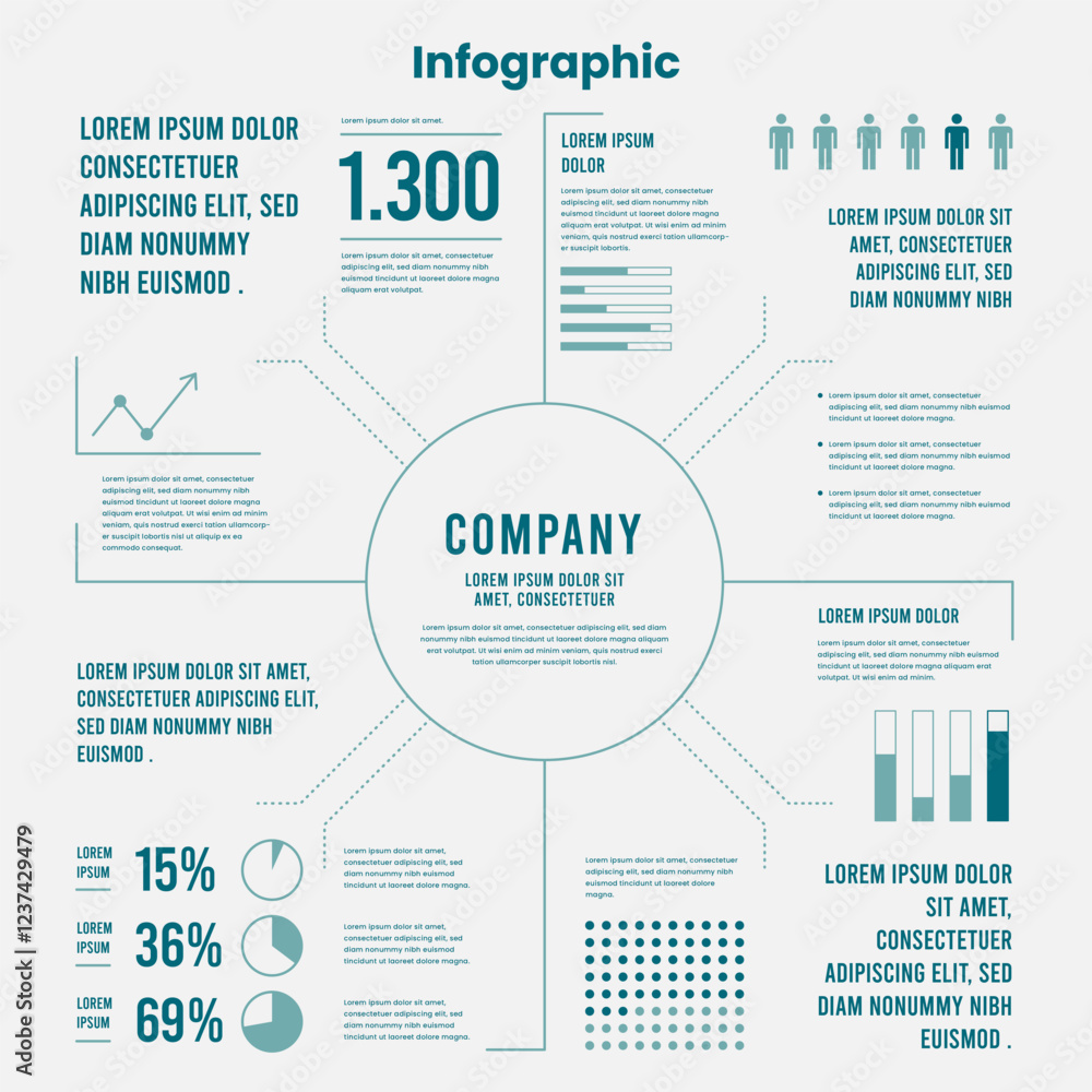 Naklejka premium blue infographic