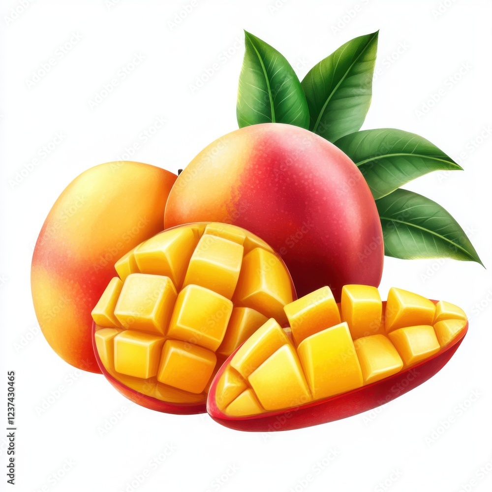Sweet peaches with tropical mango Sweet peaches with tropical mango