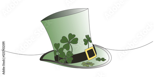 st patrick's hat vector design and some clover leaves