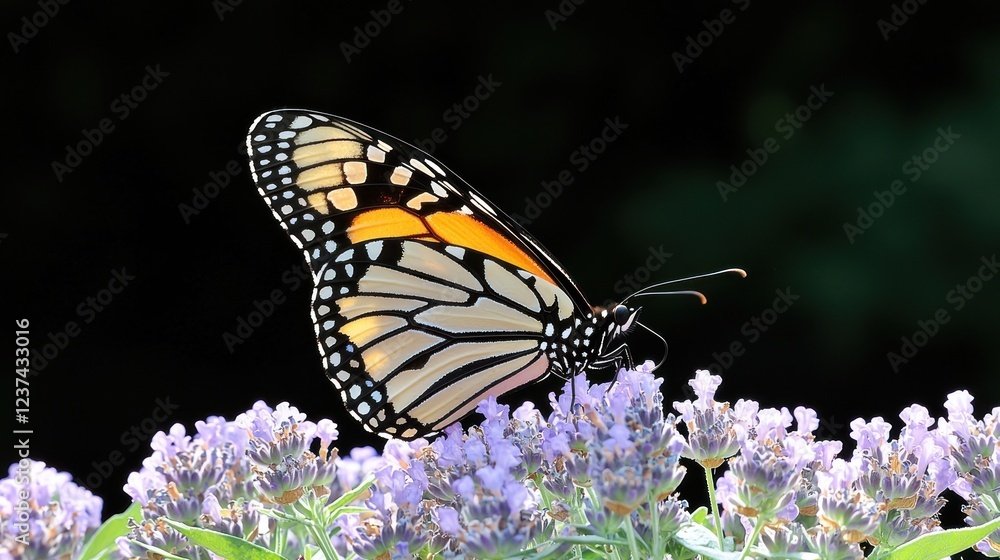 Fototapeta premium Monarch Butterfly on Lavender Flowers