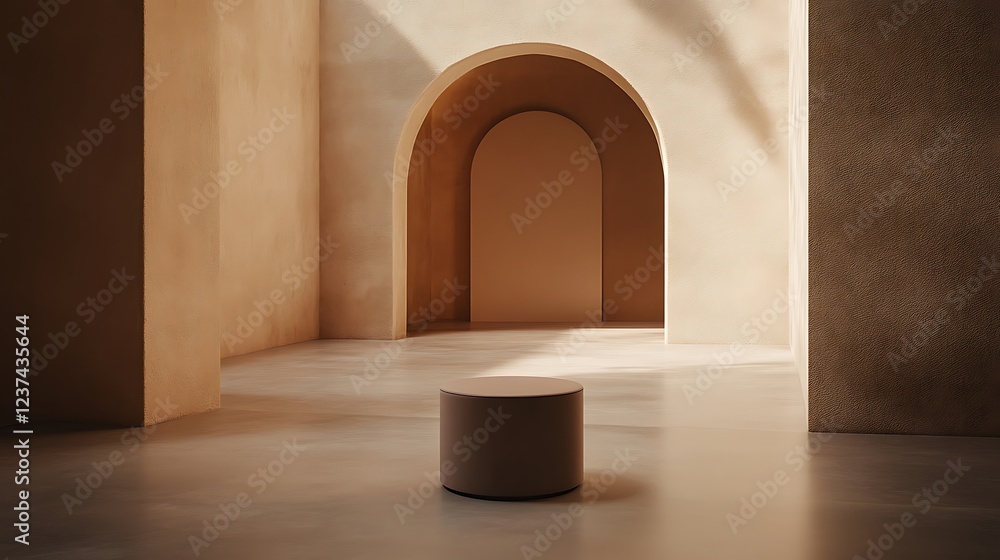 Minimalist Interior Design with Archways and Cylinder Minimalist Interior Design with Archways and Cylinder