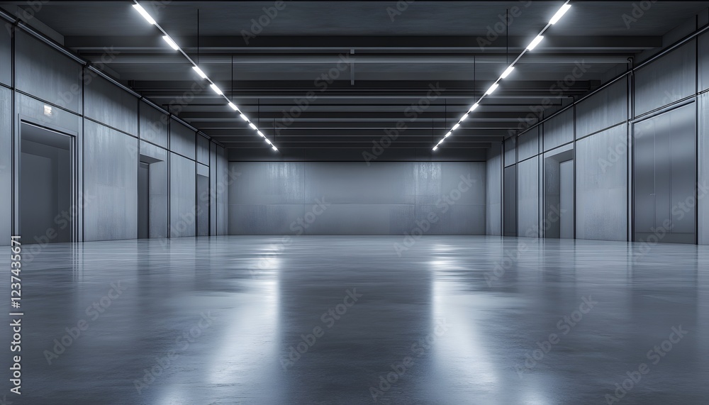 Obraz premium Modern Industrial Interior Empty Space Design