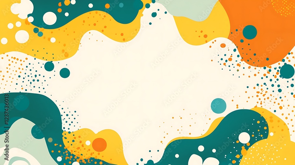 Fototapeta premium Abstract Yellow Teal Wave Pattern Design