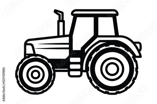 tractor silhouette vector illustration isolated on white background