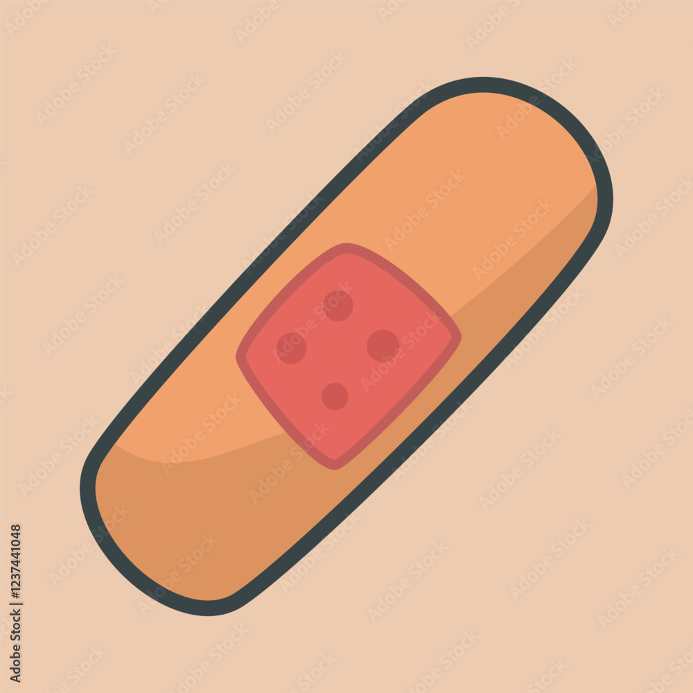 band aid with outline flat vector design. band aid with outline flat vector design.