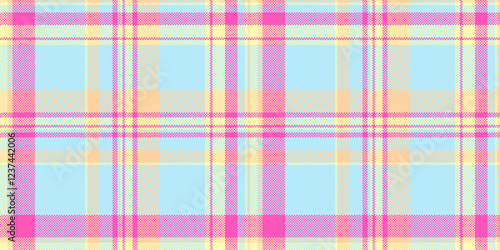 Messy pattern background plaid, 50s tartan seamless textile. Cowboy check texture fabric vector in light and pink colors.