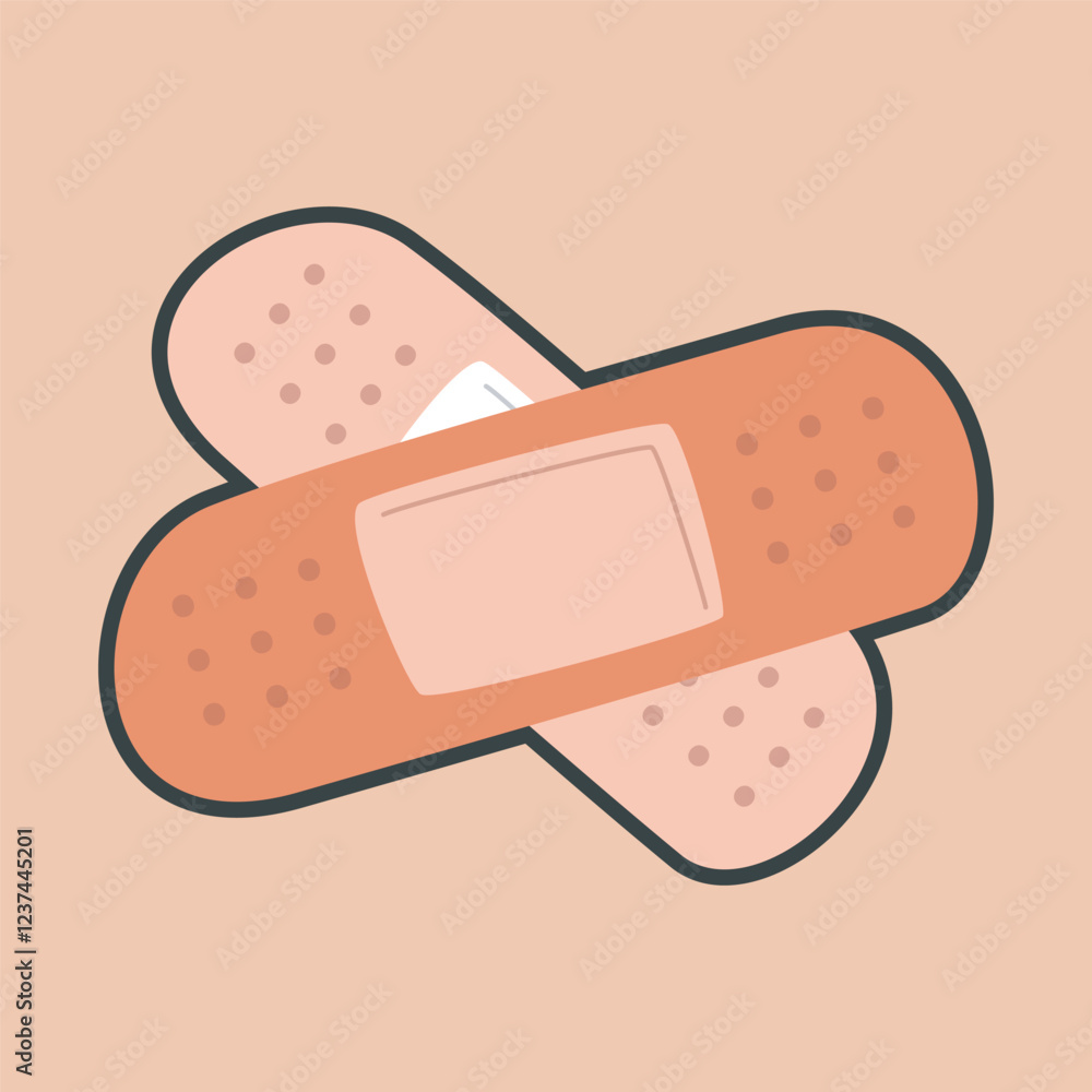 aid bandages with outline flat vector design aid bandages with outline flat vector design
