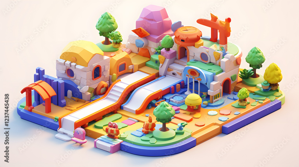 Naklejka premium Play Craft isometric 3D