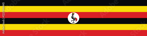 Uganda flag long banner digital vector illustration