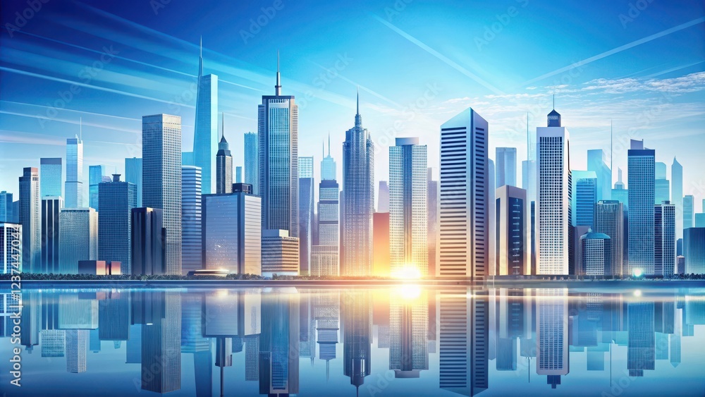 Naklejka premium Modern Cityscape Background, urban modern background, cityscape architecture