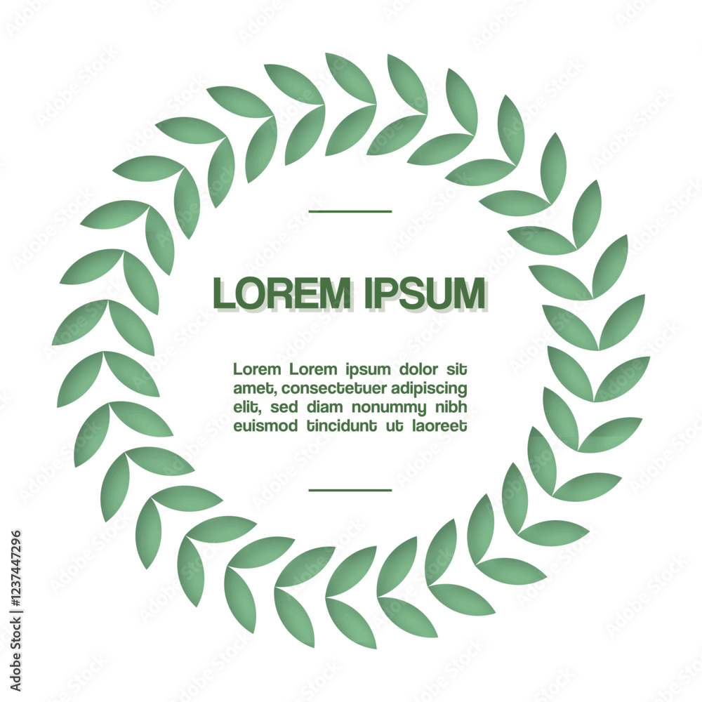 Obraz premium Radial green vector design with bay leaves and space in the center for text