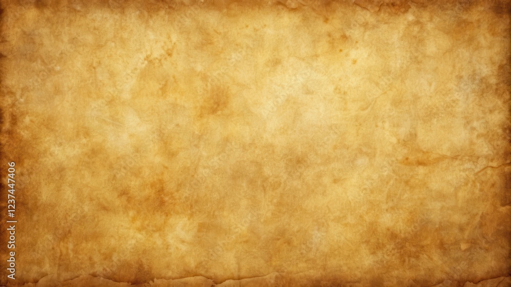 Obraz premium Distressed brown paper texture with yellowed edges and worn surface , aged texture