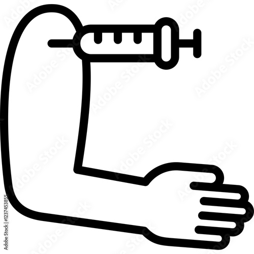 inject icon illustration design with outline
