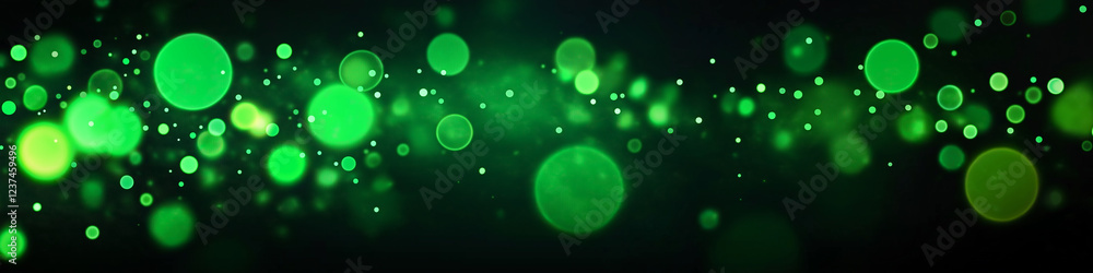 Green bokeh lights creating festive green background Green bokeh lights creating festive green background