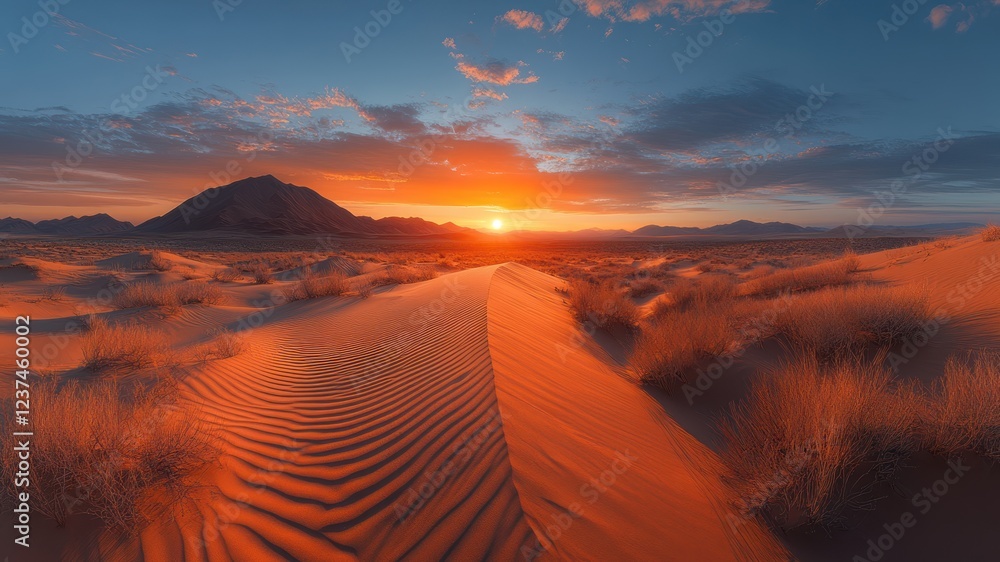 Naklejka premium Sunset over Namib Desert Dunes
