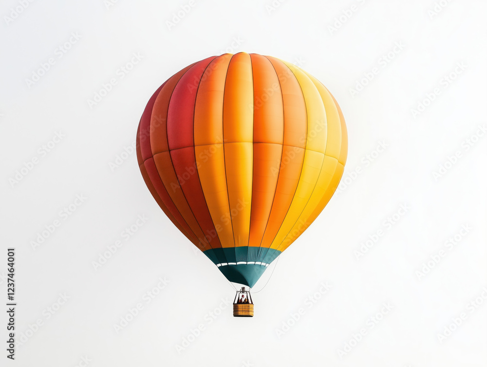 Naklejka premium Vibrant Hot Air Balloon Against Clear Sky: A Symbol of Adventure and Freedom