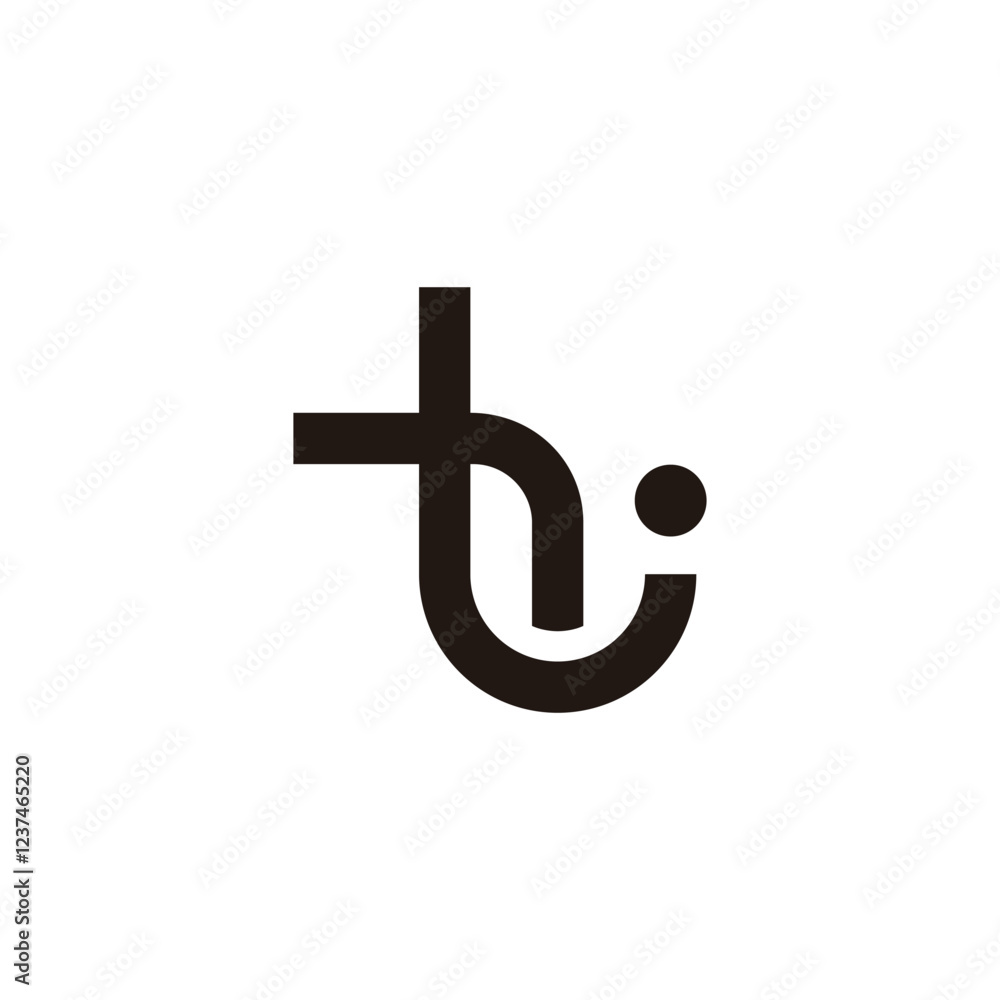 letter ti simple dot geometric logo vector letter ti simple dot geometric logo vector