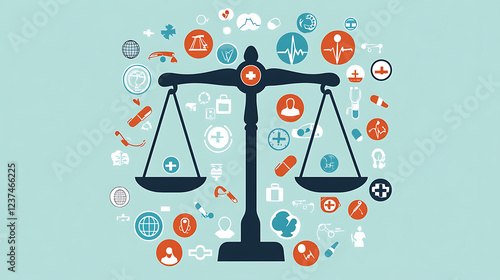 Balanced Scales Healthcare Equity Concept