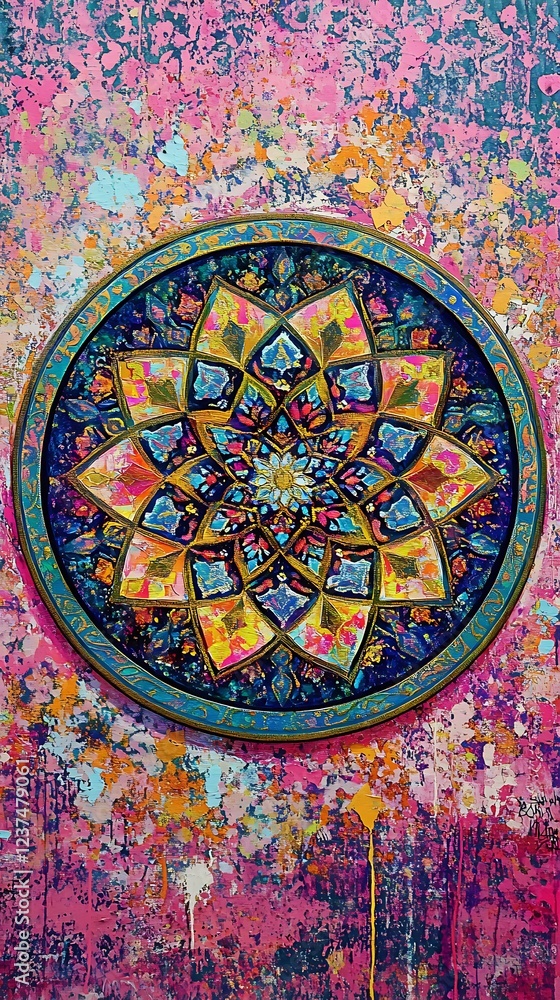 Obraz premium Artistic Islamic background with layered geometric designs