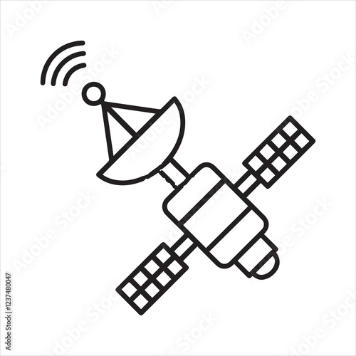Space satellite  icon vector art illustration.