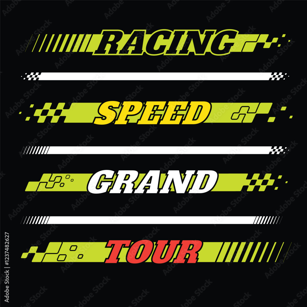 Naklejka premium Sport checkered green lines