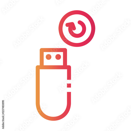 usb Line Gradient Icon