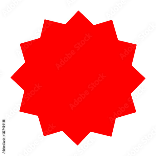 POP用ギザギザバッジ素材　赤