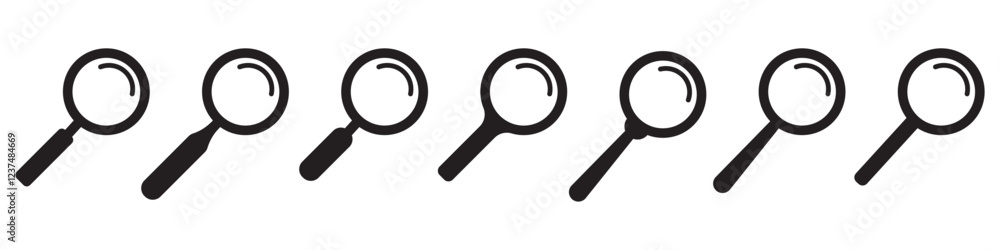 Magnifying glass icon, search icon Vector Illustration, Magnifying glass set, Zoom symbol, zoom lens sign, scan search symbol isolated, search symbol for web icons flat vector illustration Magnifying glass icon, search icon Vector Illustration, Magnifying glass set, Zoom symbol, zoom lens sign, scan search symbol isolated, search symbol for web icons flat vector illustration