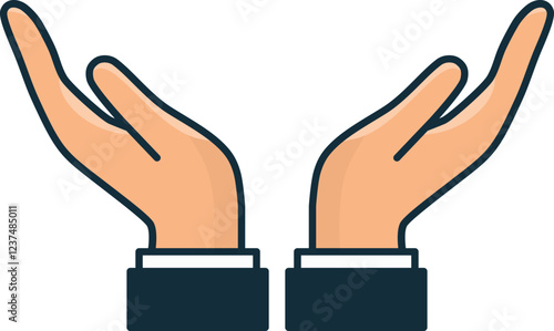 두손을 벌린 모습 일러스트