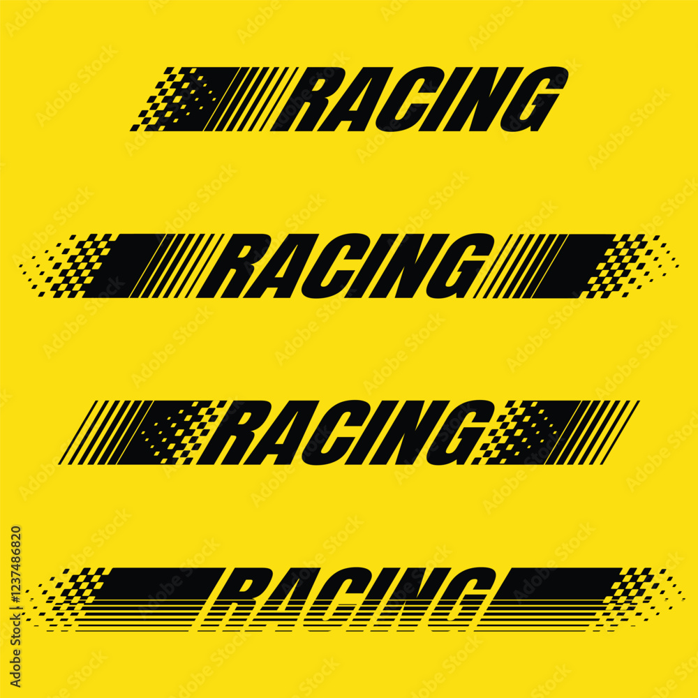 Naklejka premium Racing halftone black lines