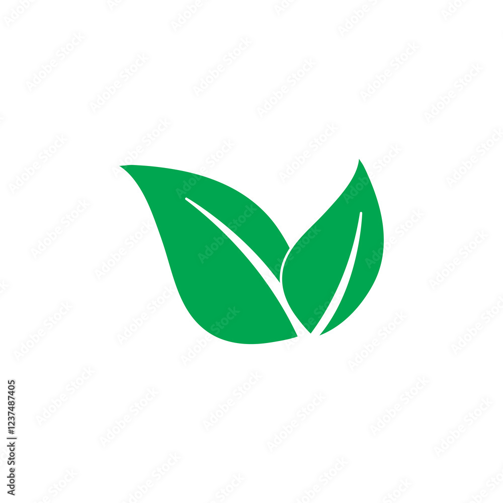 Green leaf, Eco icon vector flat simple trendy style illustration for web and app..eps Green leaf, Eco icon vector flat simple trendy style illustration for web and app..eps