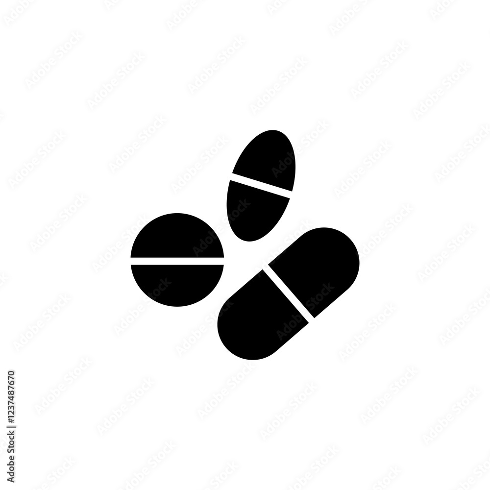Pill icon. Medical drug pill.vector flat black simple trendy style illustration for web and app..eps Pill icon. Medical drug pill.vector flat black simple trendy style illustration for web and app..eps