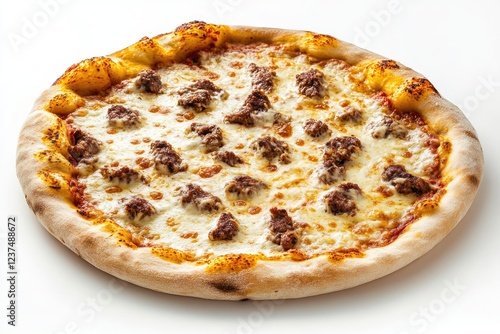 Delicious Meatball Pizza With Melted Cheese photo