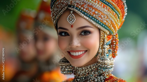 Radiant Bride in Ornate Headwear