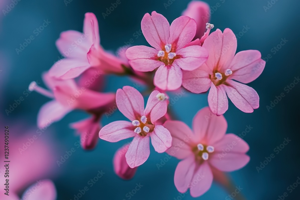 Zoomed view of pink blooms from the summer perennial herb Thymus pulegioides Archer s Gold Zoomed view of pink blooms from the summer perennial herb Thymus pulegioides Archer s Gold