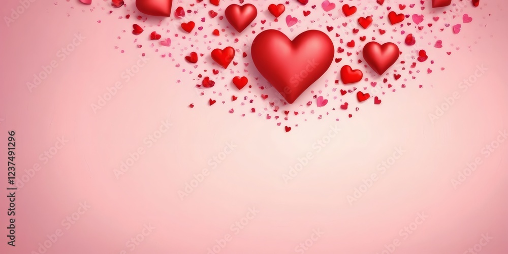 Valentine's day hearts with copyspace, background Valentine's day hearts with copyspace, background