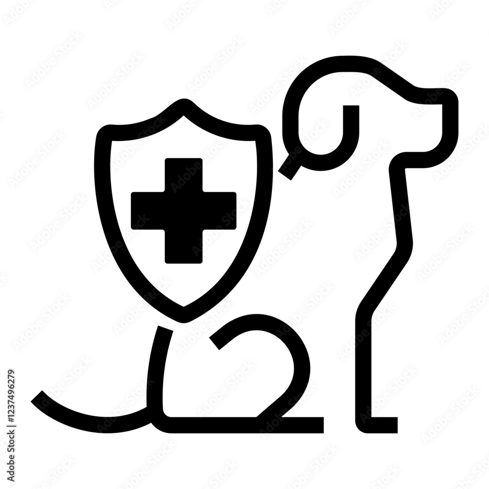 Fototapeta premium dog Line Icon