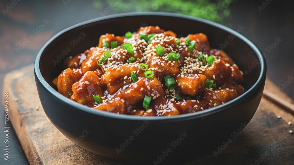 Delicious Bowl of Saucy Asian Cuisine with Vegetables and Herbs Delicious Bowl of Saucy Asian Cuisine with Vegetables and Herbs