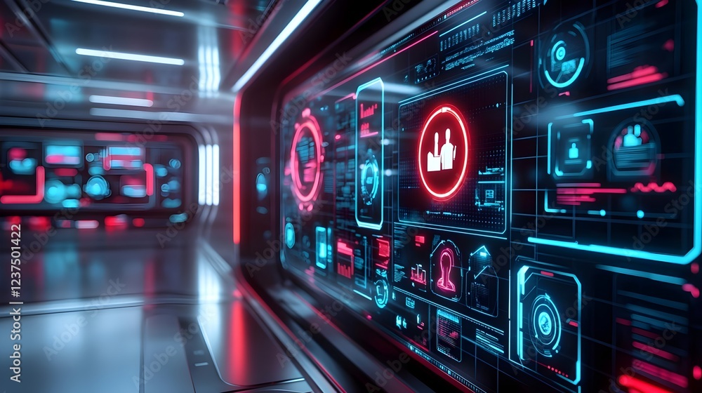 futuristic tech interface hud neon screens - cyberpunk aesthetics futuristic tech interface hud neon screens - cyberpunk aesthetics