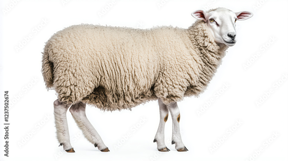 Fototapeta premium Sheep isolated on white background.