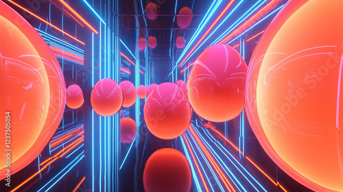 abstract background with colorful balloons and eggs