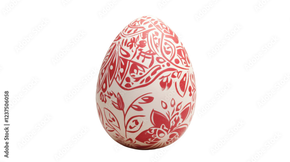 Fototapeta premium Decorated easter egg rotating on transparent background