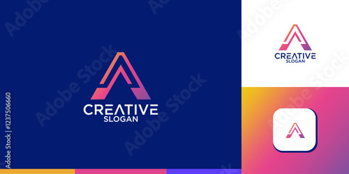 logo collection, Abstract letter A logo design. icons for business of luxury, elegant, simple.