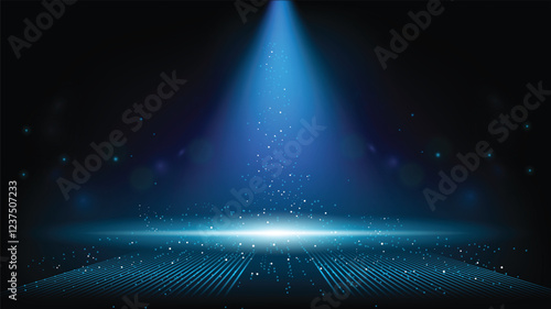 Abstract product showcase technology background Hi-tech communication concept, technology, digital business, innovation, science fiction scene vector illustration with copy-space.
