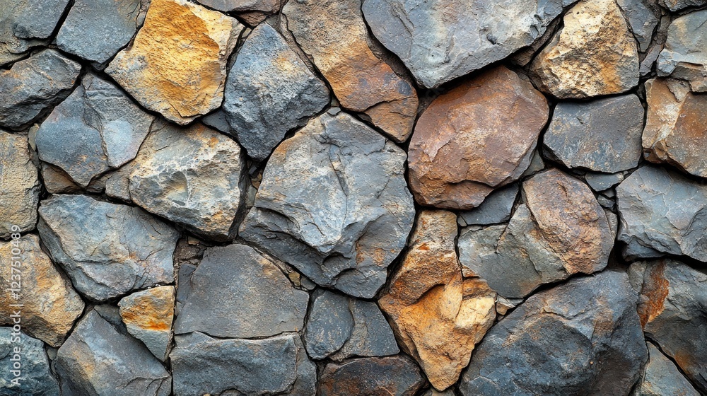 Obraz premium Rustic stone wall texture, outdoor background