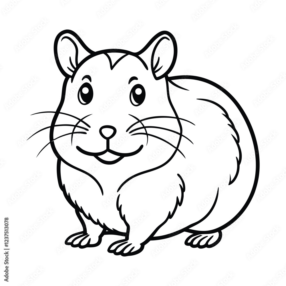 Fototapeta premium Hamster, hamster vector, cute hamster, hamster illustration, hamster drawing