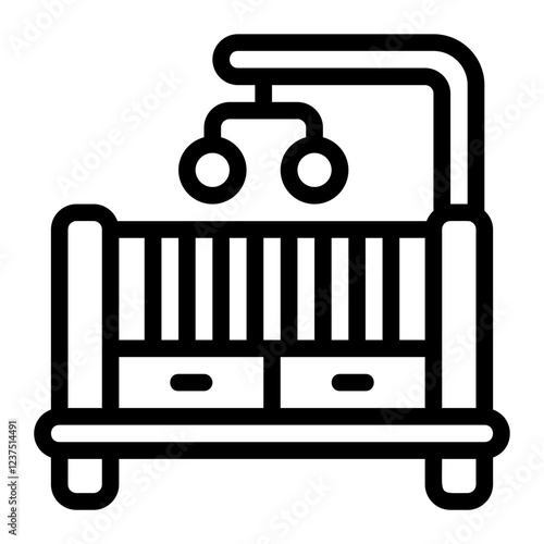 Crib Line Icon