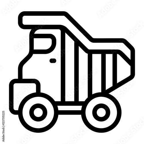 Dump Truck Line Icon